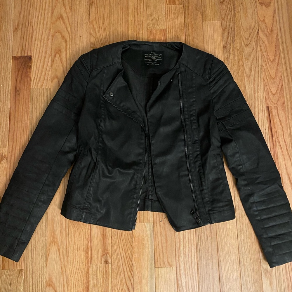 Coated denim all saints jacket
